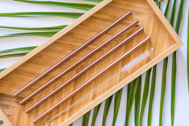 EcoShack Rose Goldy Metal Straws - EcoShackNZ