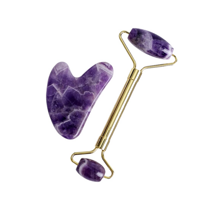 EcoShack Amethyst Facial Roller & Gua Sha Set EcoShackNZ EcoShack Amethyst Facial Roller & Gua Sha Set EcoShackNZ