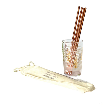 EcoShack Rose Goldy Metal Straws